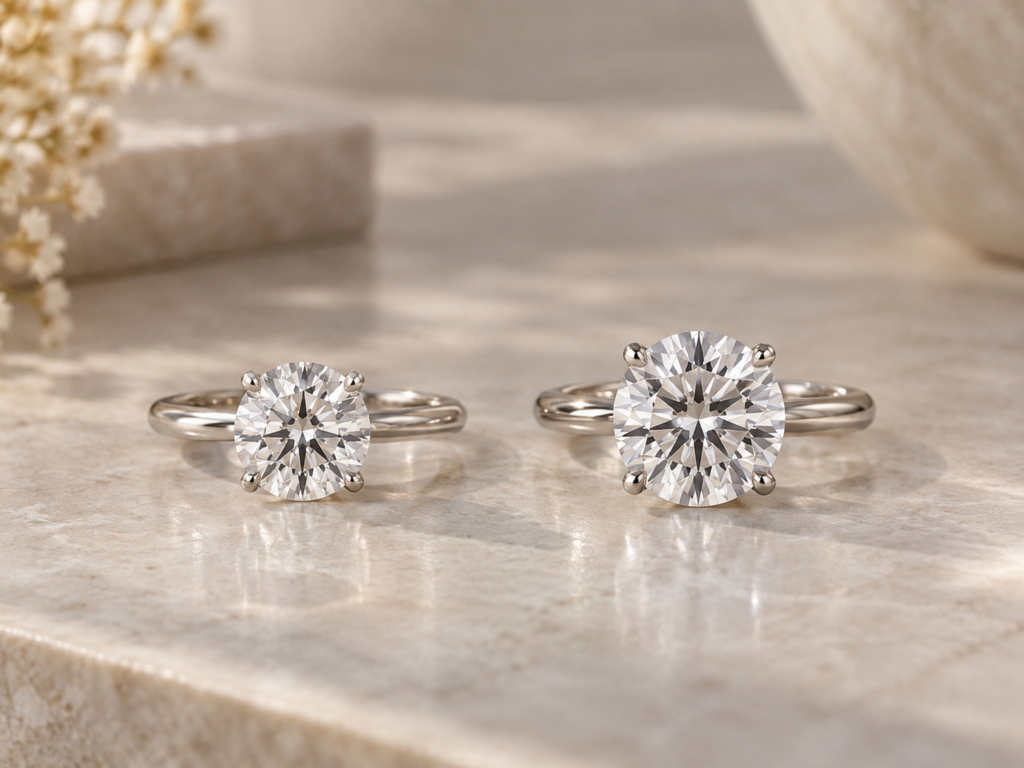 2 Carat vs 3 Carat Lab-Grown Diamond Ring: Size, Look and Price